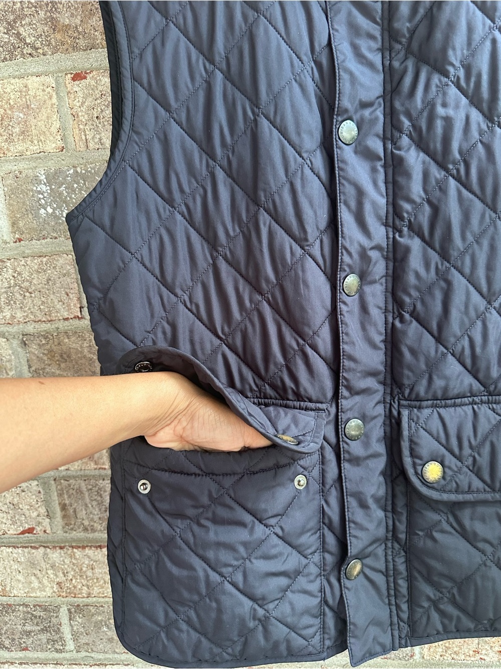 Barbour Men's Quilted Navy Vest medium - Picture 5 of 10